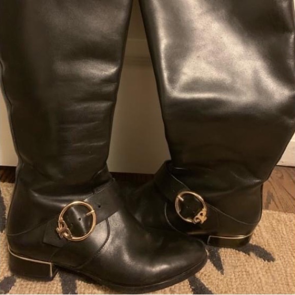 Tory Burch Sofia Riding Boots - size 7.5 - black leather - Picture 2 of 3
